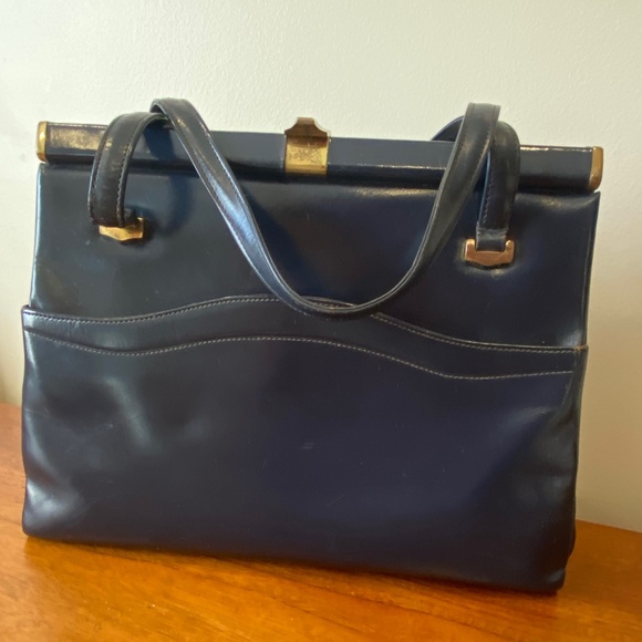 Vintage Rare Navy FassBender purse - Picture 1 of 13